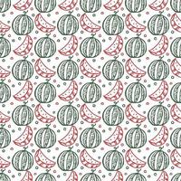 seamless watermelon pattern. vector doodle illustration with watermelon. pattern with watermelon