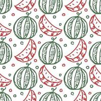 seamless watermelon pattern. vector doodle illustration with watermelon. pattern with watermelon