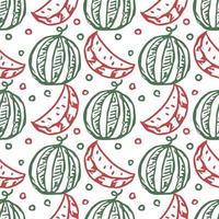 seamless watermelon pattern. vector doodle illustration with watermelon. pattern with watermelon