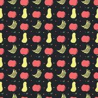 Seamless fruit pattern. doodle background with fruit icons. Fruit background vector
