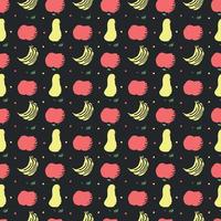 Seamless fruit pattern. doodle background with fruit icons. Fruit background vector