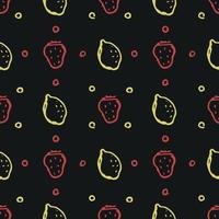 patrón de frutas sin fisuras. garabatear fondo con iconos de frutas. fondo de frutas vector