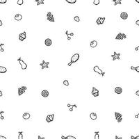 Seamless pattern with food icons. doodle food pattern. Food background vector