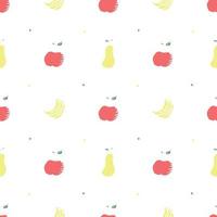 Seamless fruit pattern. doodle background with fruit icons. Fruit background vector