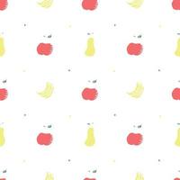 Seamless fruit pattern. doodle background with fruit icons. Fruit background vector