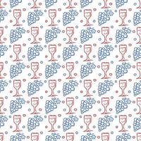 seamless wine pattern. vector doodle illustration with wine and grape. pattern with wine