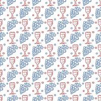 seamless wine pattern. vector doodle illustration with wine and grape. pattern with wine