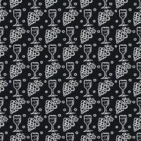 seamless wine pattern. vector doodle illustration with wine and grape. pattern with wine