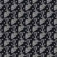 seamless wine pattern. vector doodle illustration with wine and grape. pattern with wine