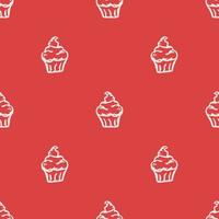 Seamless cake pattern. Sweets and candy background. Doodle vector illustration with sweets and candy icons