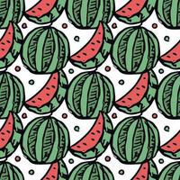 seamless watermelon pattern. vector doodle illustration with watermelon. pattern with watermelon