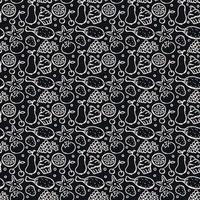 Seamless pattern with food icons. doodle food pattern. Food background vector