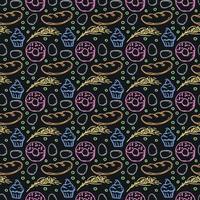 Seamless pattern with food icons. doodle food pattern vector