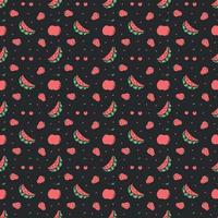 Seamless fruit pattern. doodle background with fruit icons. Fruit background vector