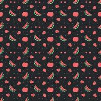 Seamless fruit pattern. doodle background with fruit icons. Fruit background vector