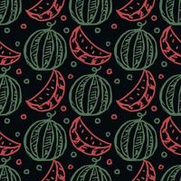 seamless watermelon pattern. vector doodle illustration with watermelon. pattern with watermelon
