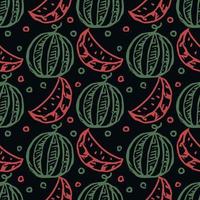 seamless watermelon pattern. vector doodle illustration with watermelon. pattern with watermelon