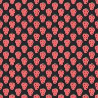 Seamless strawberry pattern. Doodle vector with strawberry icons. Vintage strawberry pattern
