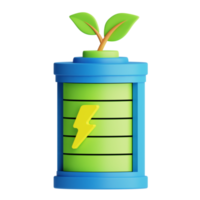 3d Icon Bio Battery Isolated on the Transparent Background png