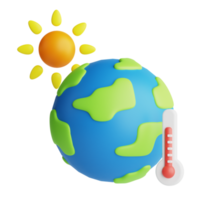 3d icône global chauffage isolé sur le transparent Contexte png