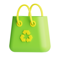 3d Icon Eco Shopping Isolated on the Transparent Background png