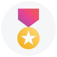 Gradient color icon for ranking medal. vector