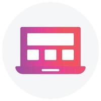 Gradient color icon for laptop design. vector