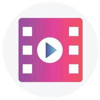 Gradient color icon for media play. vector