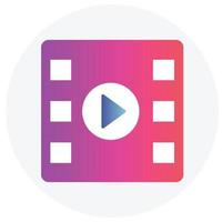 Gradient color icon for media play. vector