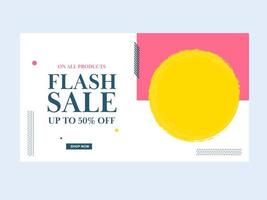 Flash Sale Banner Design with Space For Text or Product Image. vector