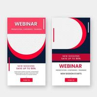 Webinar New Sessions Template or Flyer Design Set with Discount Offer and Space For Text or Image. vector