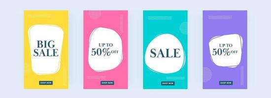 Sale Template or Flyer Design with Best Discount Offer in Four Color Option. vector