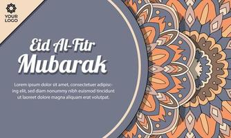 Happy Eid Mubarak colorful islamic mandala background vector