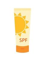 Sunscreen in Cute Tube Icon Vector Illustration Skincare for Summer in Beach Holiday