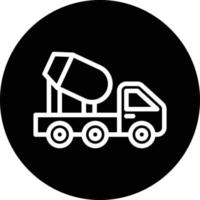 Conscrete Mixer Truck Vector Icon Design