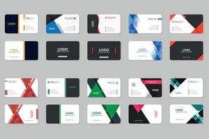 Business card template collection with texture, Print ready double sided corporate business card template with mockup vector