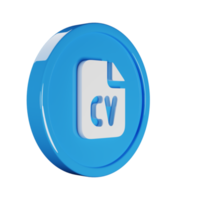 archivo CV negocio icono 3d hacer ilustración png
