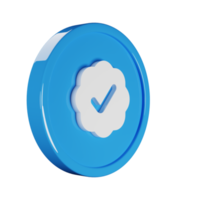 badge vérifier affaires icône 3d rendre illustration png