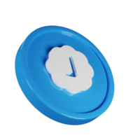 Badge Check Business Icon 3D Render Illustration png