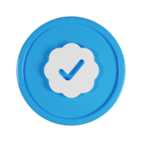 Badge Check Business Icon 3D Render Illustration png