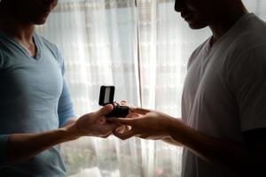 LGBT couples have shown their love for each other by wearing engagement rings. to confirm that they will live together forever photo