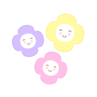 Cute colorful face flower stationary sticker png