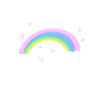 Cute rainbow after rain stationary sticker png