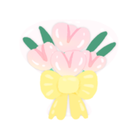 söt pastell tulpaner blomma stationär klistermärke png
