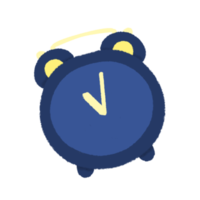 schattig alarm klok over bedtijd stationair sticker png