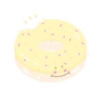 schattig donut zoet toetje stationair sticker png