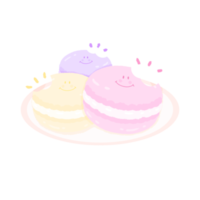 Cute macaron sweet dessert stationary sticker png