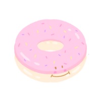 schattig donut zoet toetje stationair sticker png