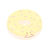 schattig donut zoet toetje stationair sticker png