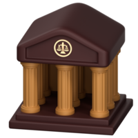 3D Illustration court building png